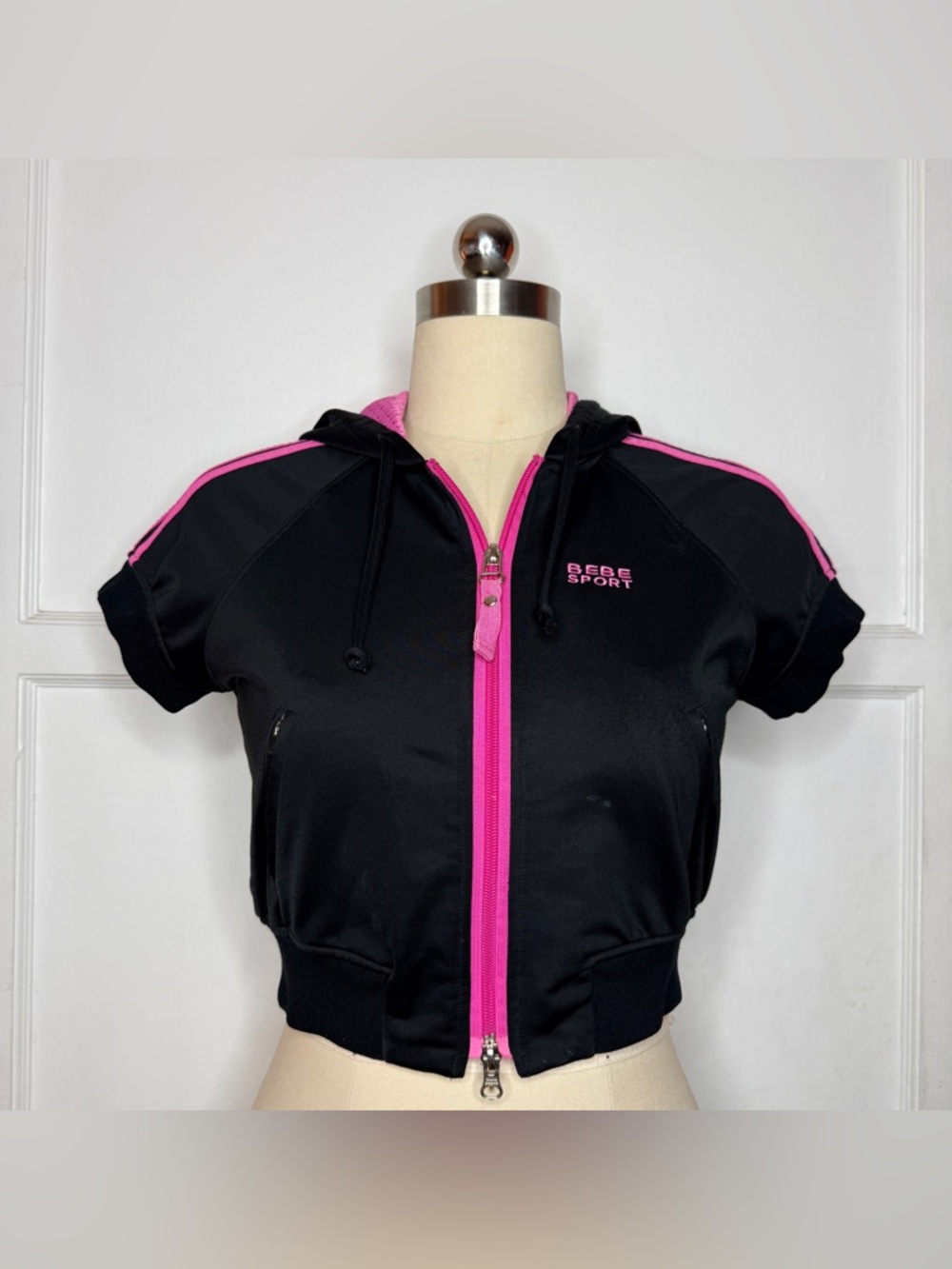 Bebe black and pink track jacket